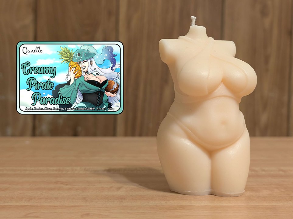 Creamy Pirate Paradise Curvy Body Candle