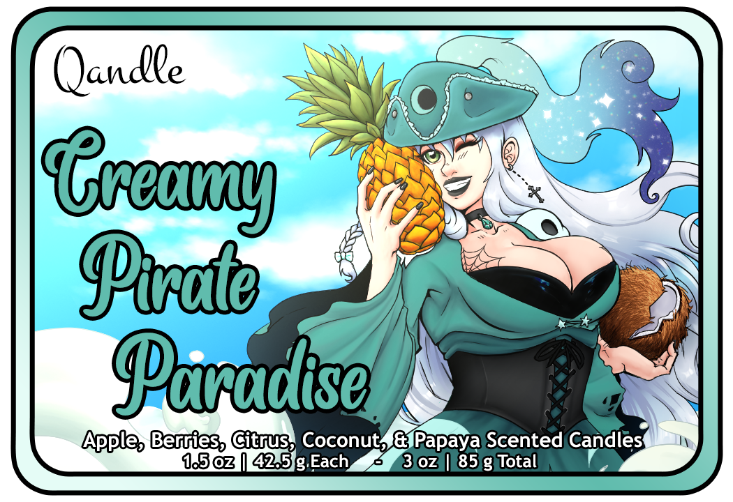 Creamy Pirate Paradise Heart Candles