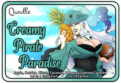 Creamy Pirate Paradise Heart Candles