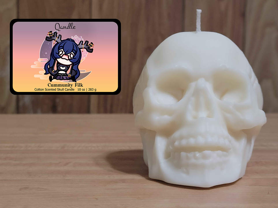 Cummunity Filk Skull Candle