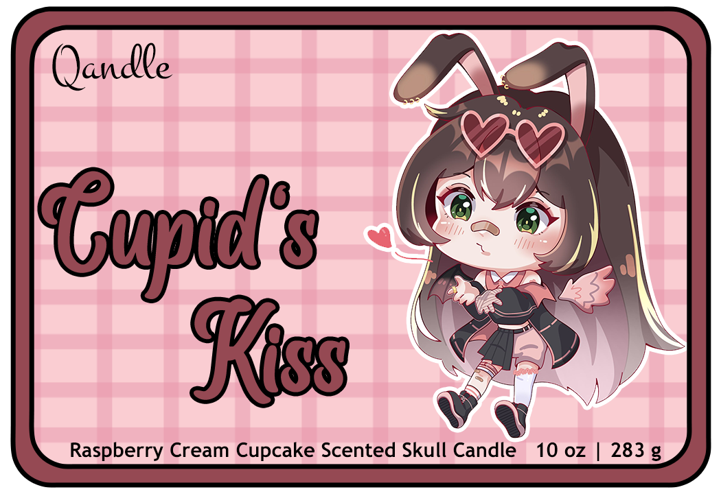 Cupid's Kiss Skull Candle