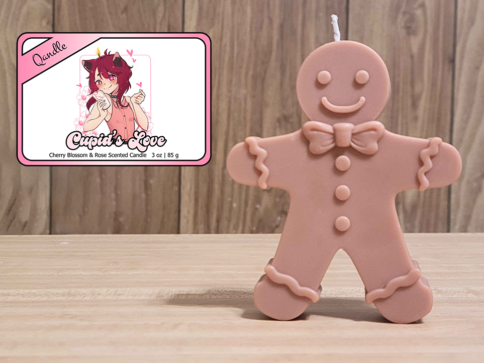 Cupid's Love Gingerbread Man Candle