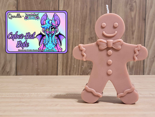 Cyber-Bat Byte Gingerbread Man Candle