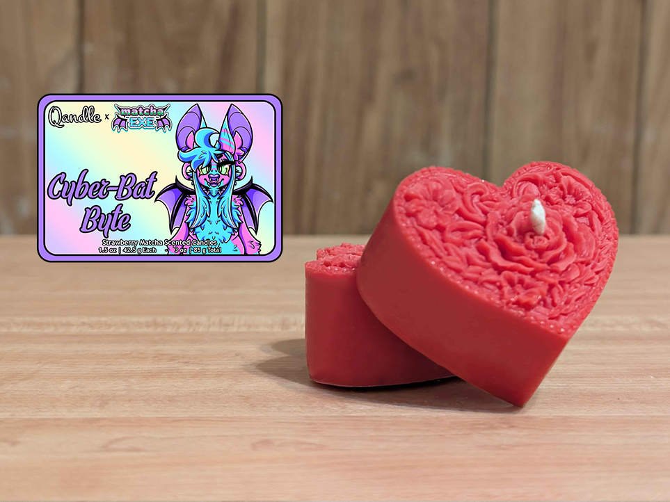 Cyber-Bat Byte Heart Candles