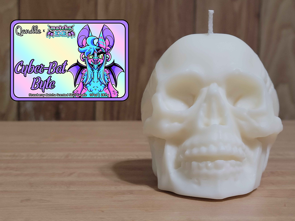 Cyber-Bat Byte Skull Candle