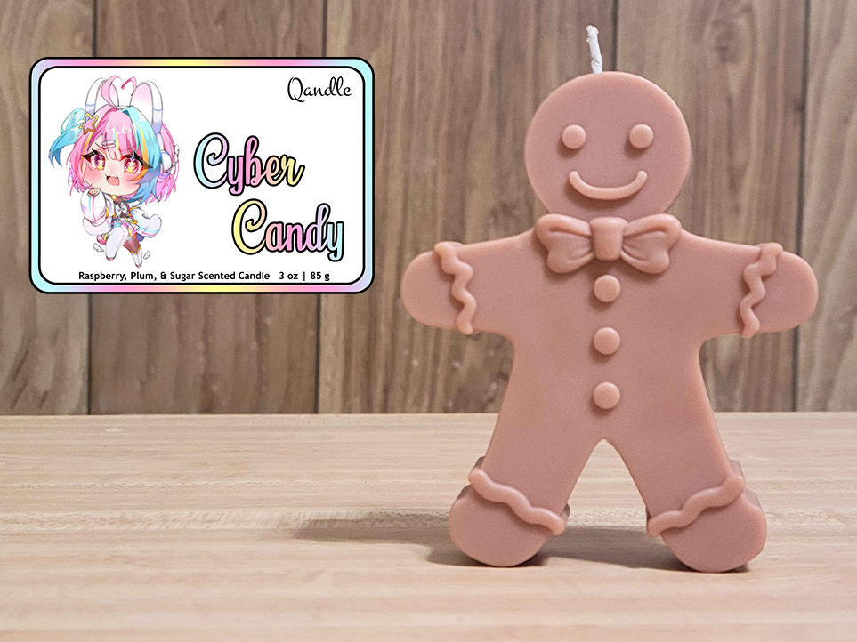 Cyber Candy Gingerbread Man Candle