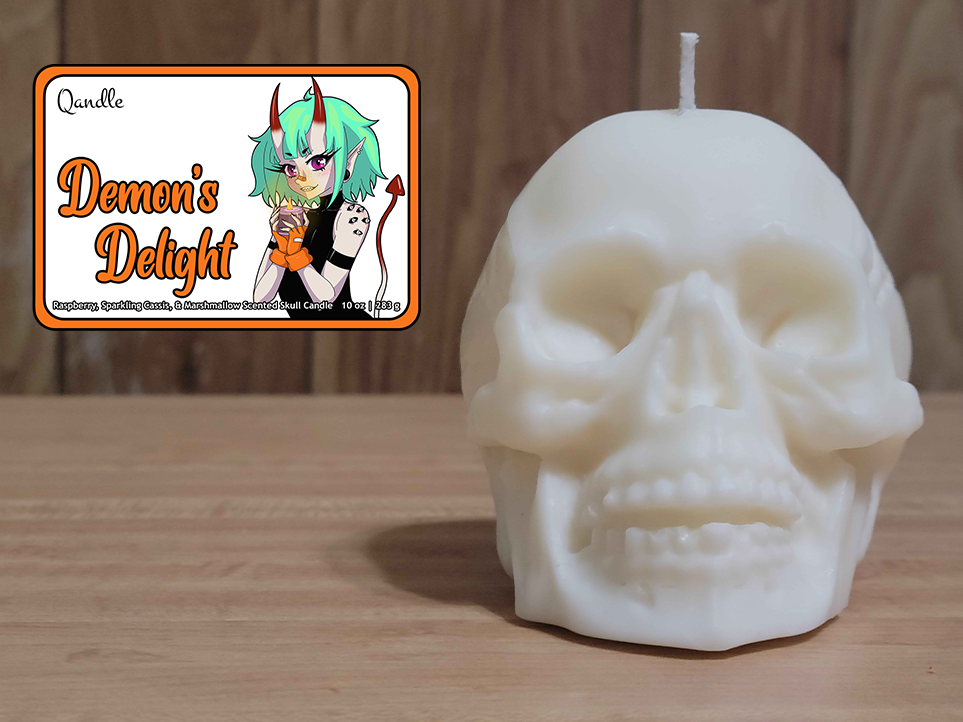 Demon's Delight Skull Candle