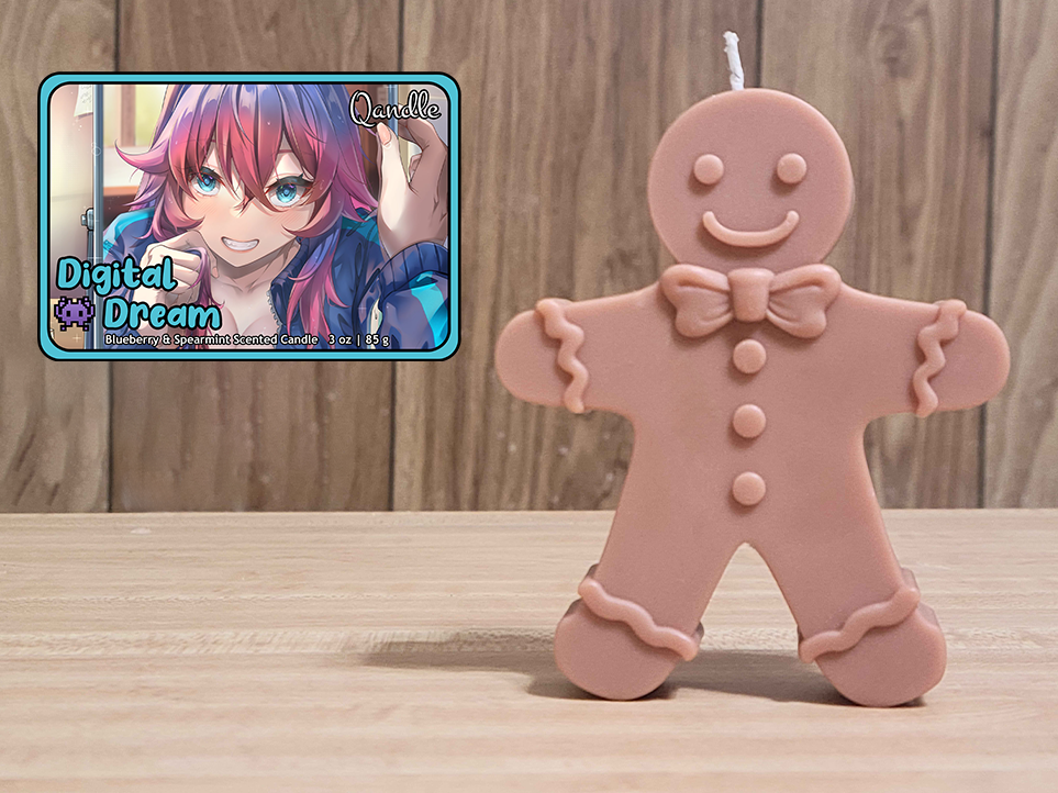 Digital Dream Gingerbread Man Candle