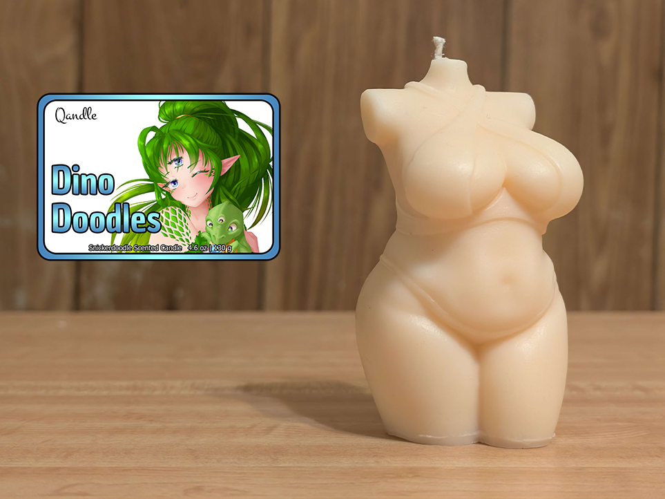 Dino Doodles Curvy Body Candle