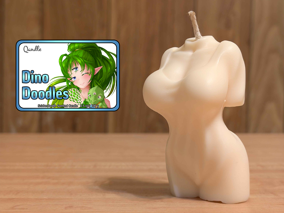 Dino Doodles Feminine Body Candle