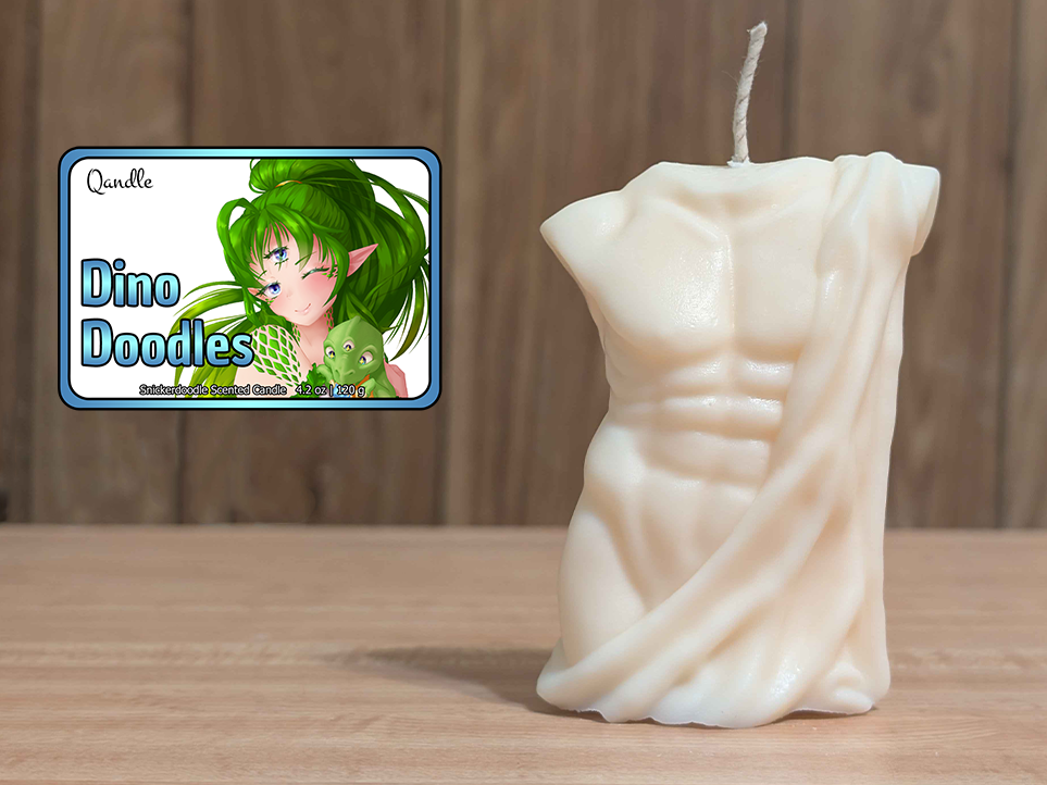 Dino Doodles Masculine Body Candle