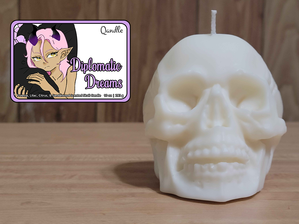 Diplomatic Dreams Skull Candle