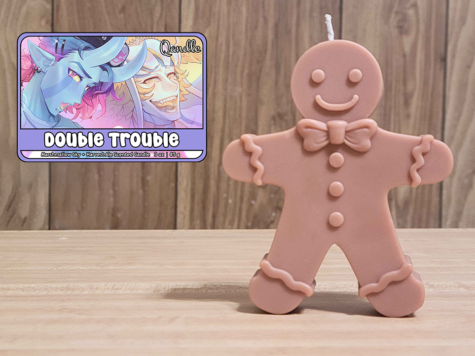 Double Trouble Gingerbread Man Candle