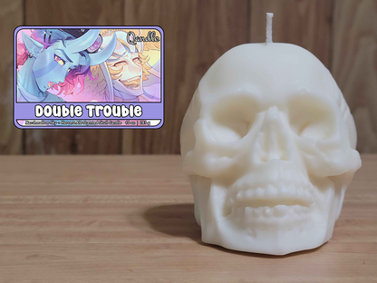 Double Trouble Skull Candle