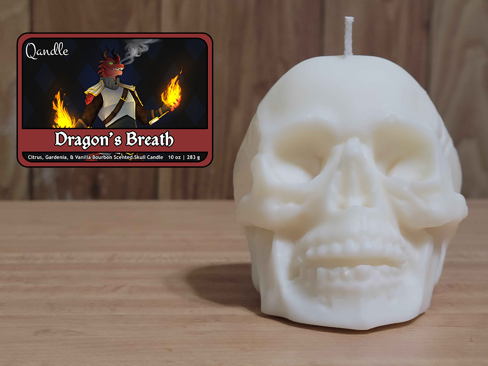 Dragon's Breath Skull Candle