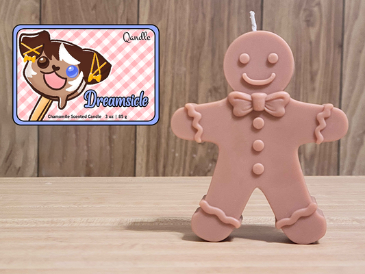 Dreamsicle Gingerbread Man Candle