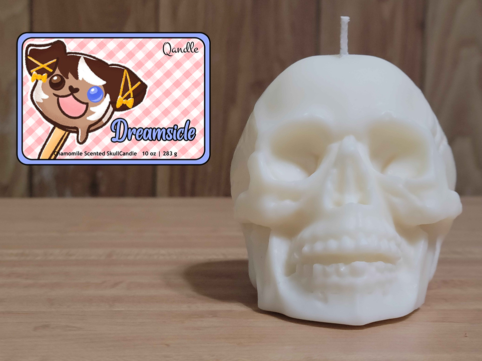 Dreamsicle Skull Candle