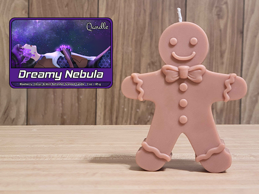 Dreamy Nebula Gingerbread Man Candle