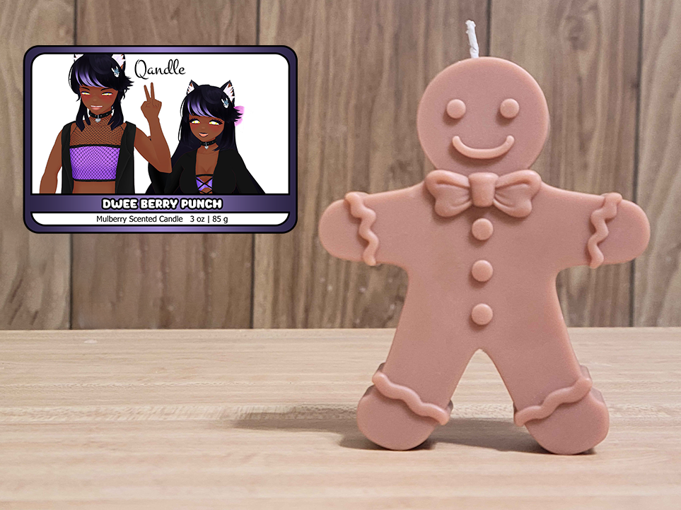 Dwee Berry Punch Gingerbread Man Candle