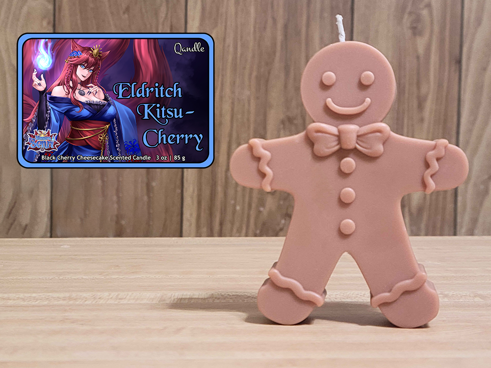 Eldritch Kitsu-Cherry Gingerbread Man Candle