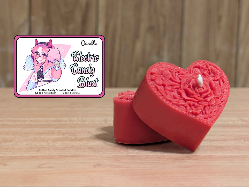 Electric Candy Blast Heart Candles