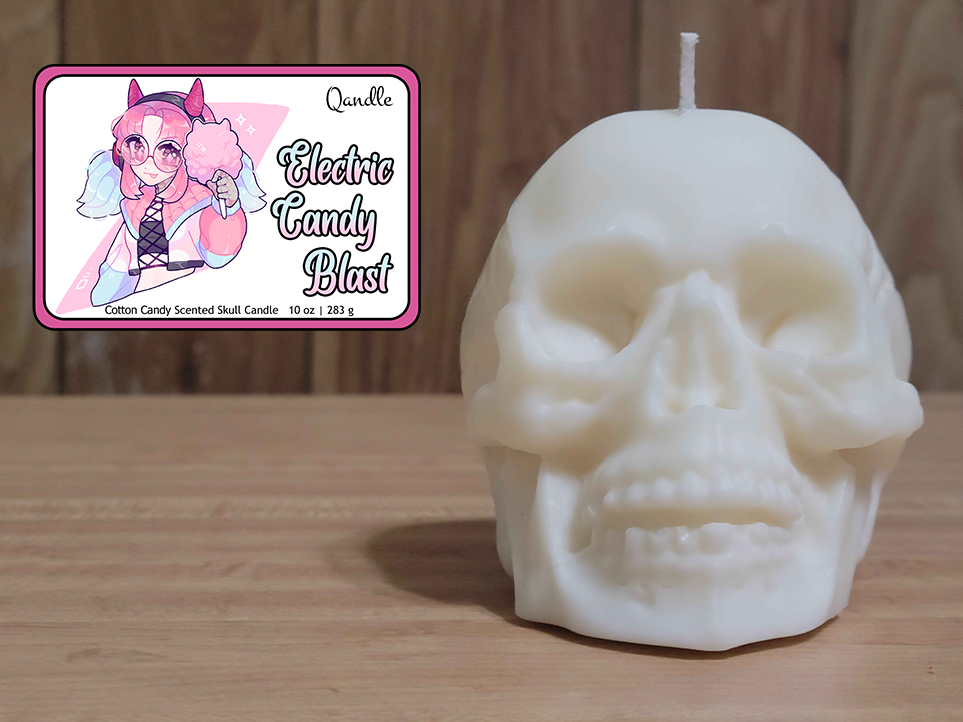 Electric Candy Blast Skull Candle