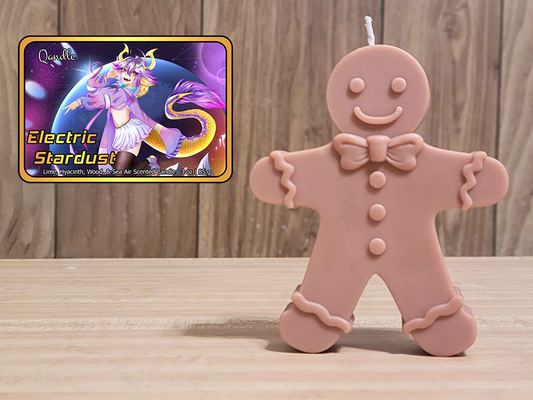 Electric Stardust Gingerbread Man Candle