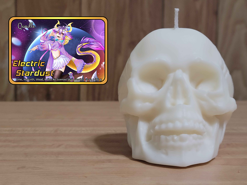 Electric Stardust Skull Candle