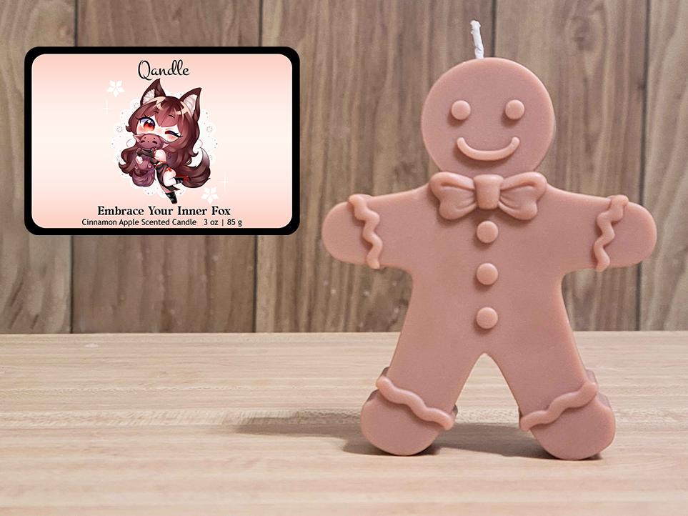 Embrace Your Inner Fox Gingerbread Man Candle