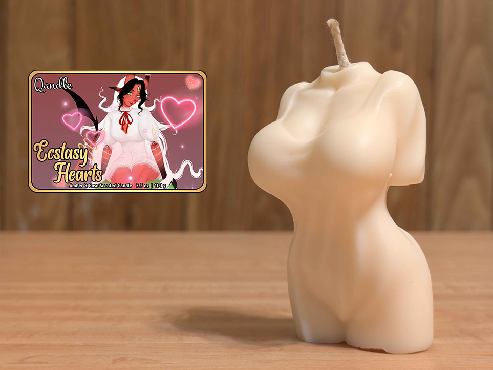 Ecstasy Hearts Feminine Body Candle