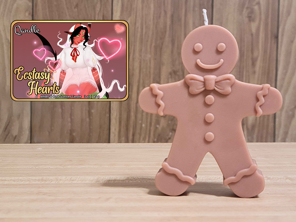 Ecstasy Hearts Gingerbread Man Candle