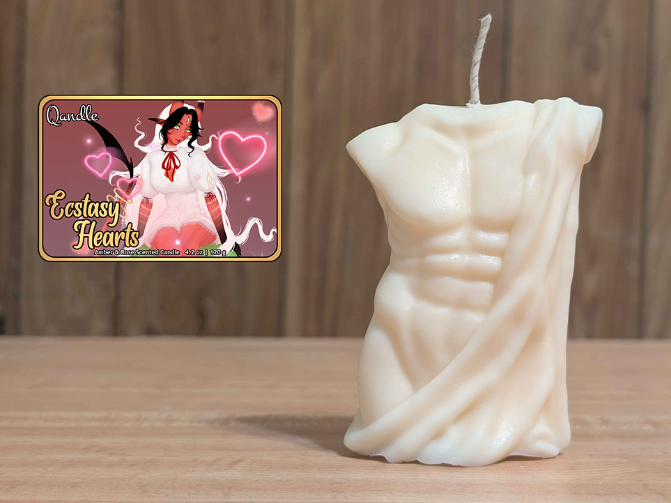 Ecstasy Hearts Masculine Body Candle