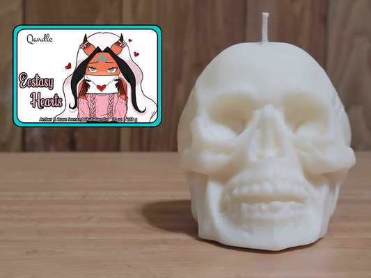 Ecstasy Hearts Skull Candle