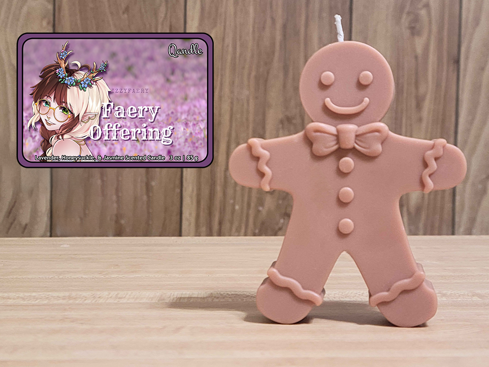 Faery Offering Gingerbread Man Candle