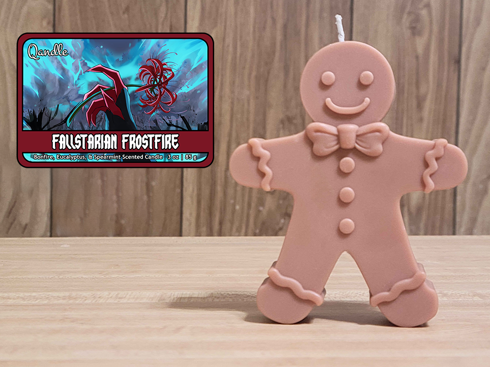 Fallstarian Frostfire Gingerbread Man Candle