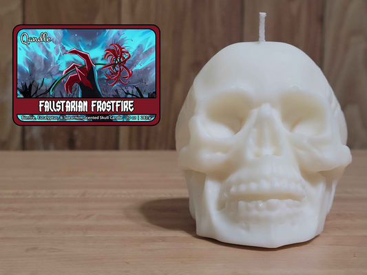 Fallstarian Frostfire Skull Candle