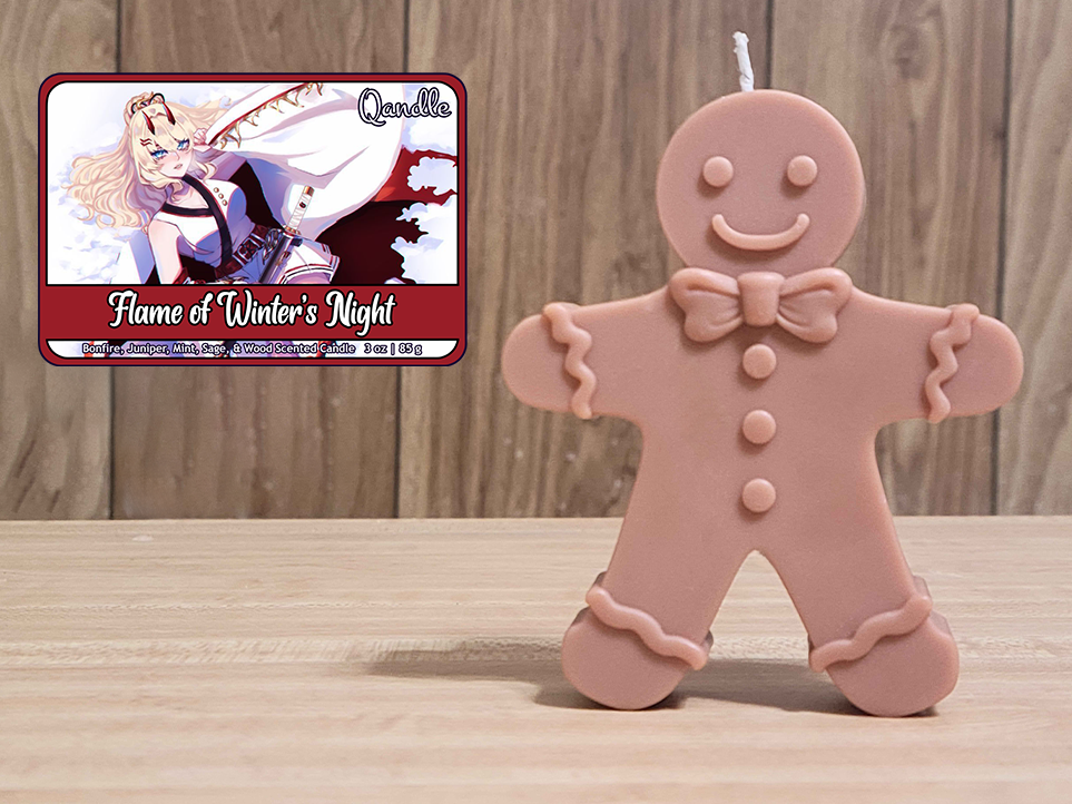 Flame of Winter's Night Gingerbread Man Candle