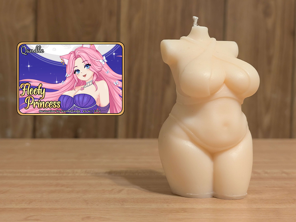 Floofy Princess Curvy Body Candle