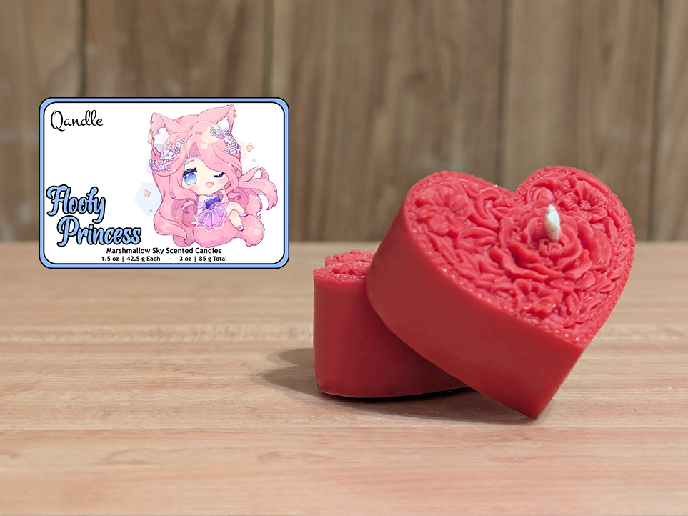 Floofy Princess Heart Candles