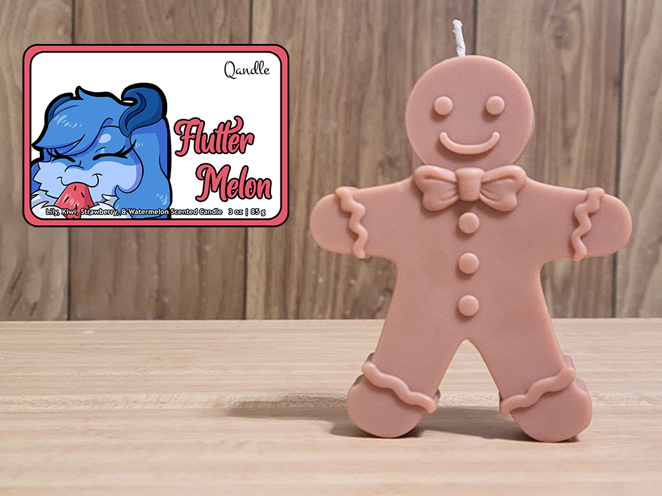 Flutter Melon Gingerbread Man Candle