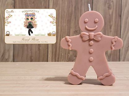 Forest Flora Gingerbread Man Candle