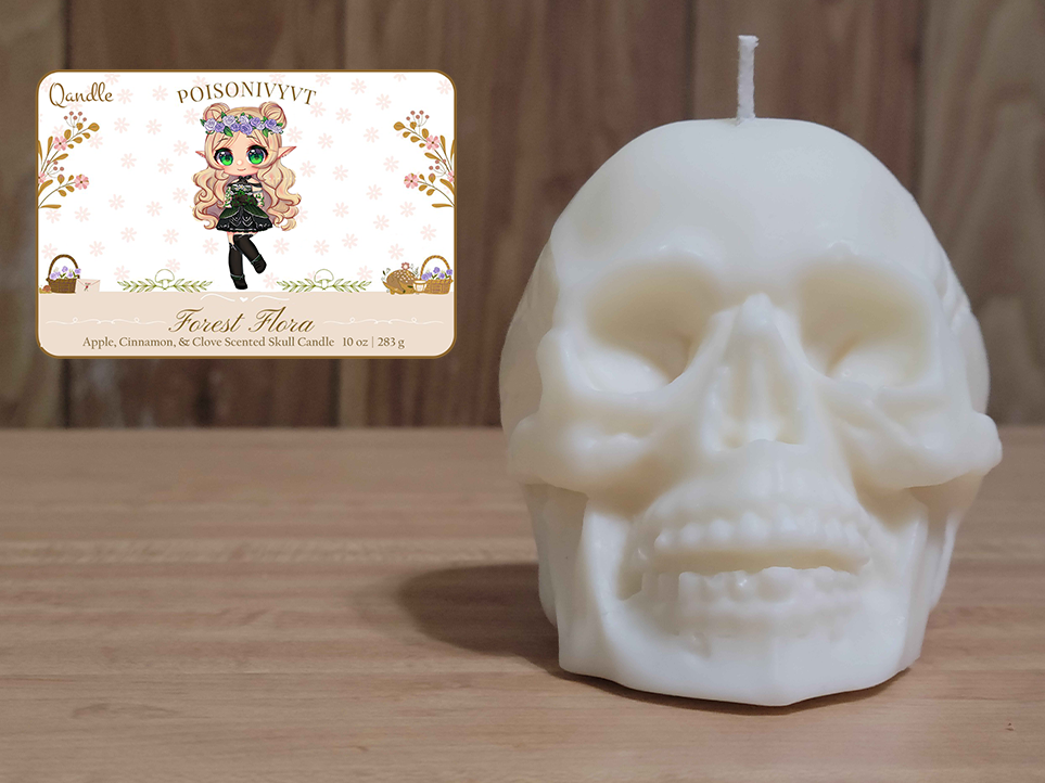 Forest Flora Skull Candle