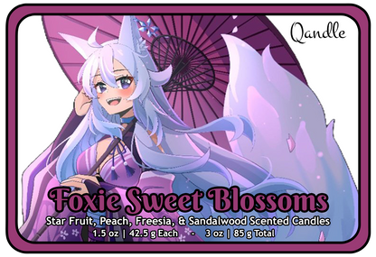 Foxie Sweet Blossoms Heart Candles