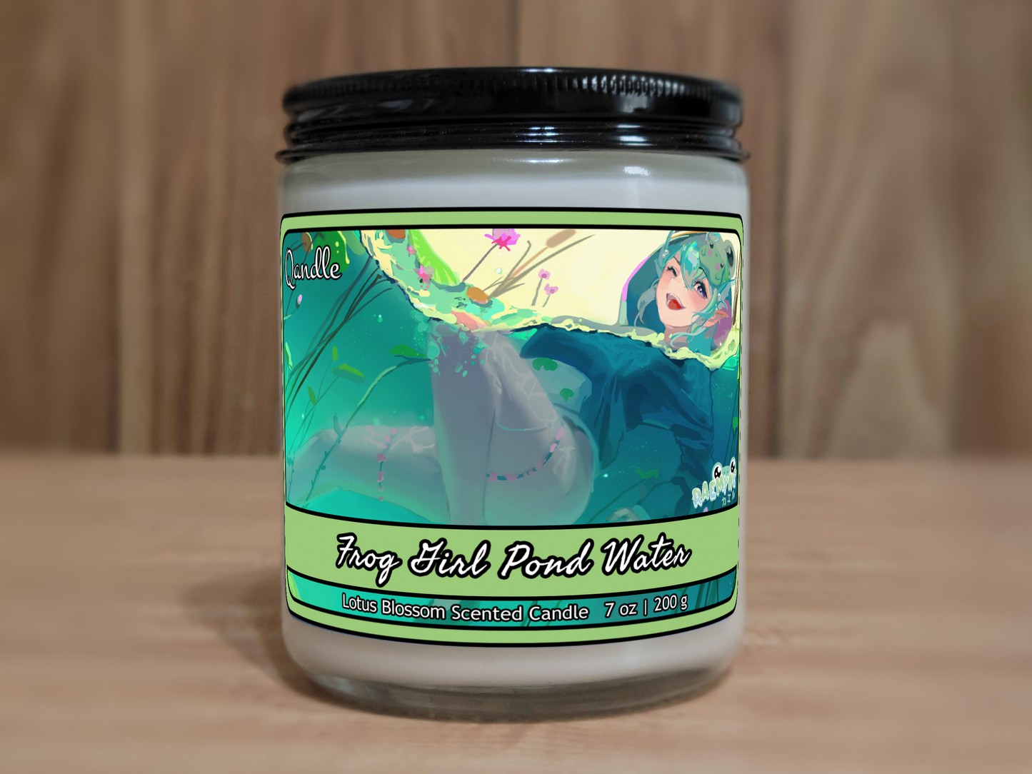 Frog Girl Pond Water Candle