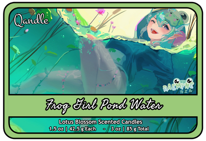 Frog Girl Pond Water Heart Candles