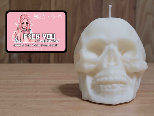 F*ck You Negativity Skull Candle