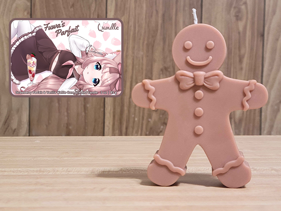 Fuwa's Parfait Gingerbread Man Candle