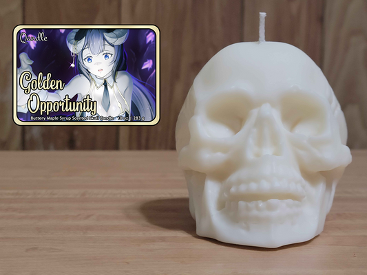 Golden Opportunity Skull Candle