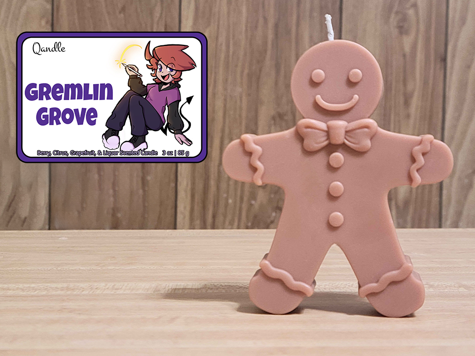 Gremlin Grove Gingerbread Man Candle