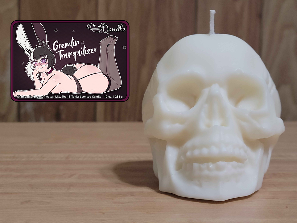 Gremlin Tranquilizer Skull Candle